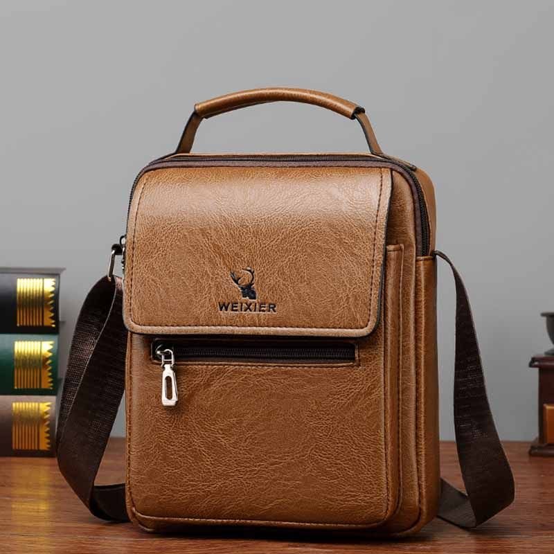 Men Fashion Casual Commuter PU Crossbody Bag